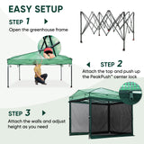 Pop up Greenhouse with Interchangeable PE & Mesh Wall Panels, 8x6/8x12 ft - Eagle Peak®