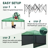 Pop up Greenhouse with Interchangeable PE & Mesh Wall Panels, 8x6/8x12 ft - Eagle Peak®