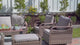 Modern Wicker Patio Ottoman Foot Rest, Brown/Gray