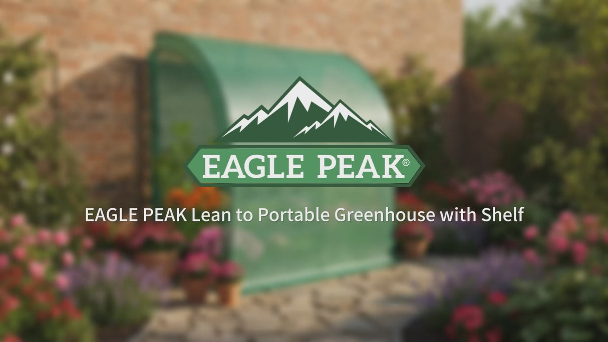 6.6x3.3x6.9 Outdoor Lean to Walk-in Greenhouse with Shelf