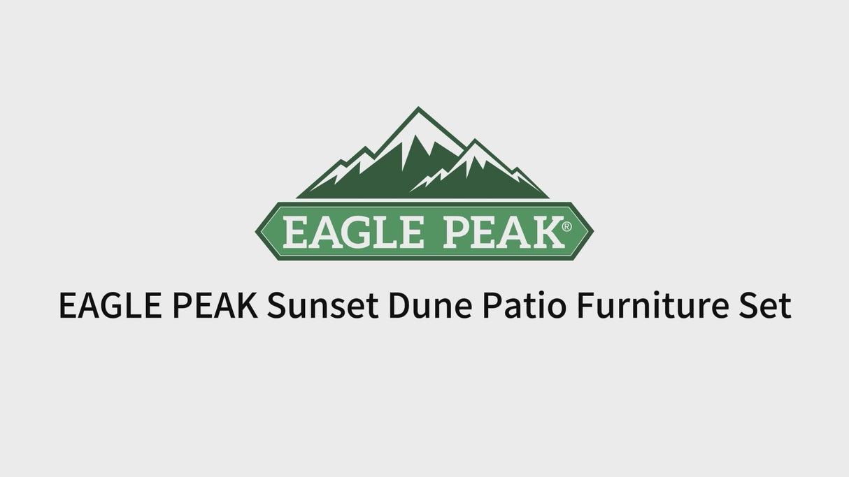 Sunset Dune Outdoor 6 PCS Patio Furniture,  2 Chairs 1 Loveseat 2 Tables Ottoman