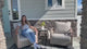 Modern Wicker Outdoor Glider Rocking Chair,2 Chairs, Brown/Gray