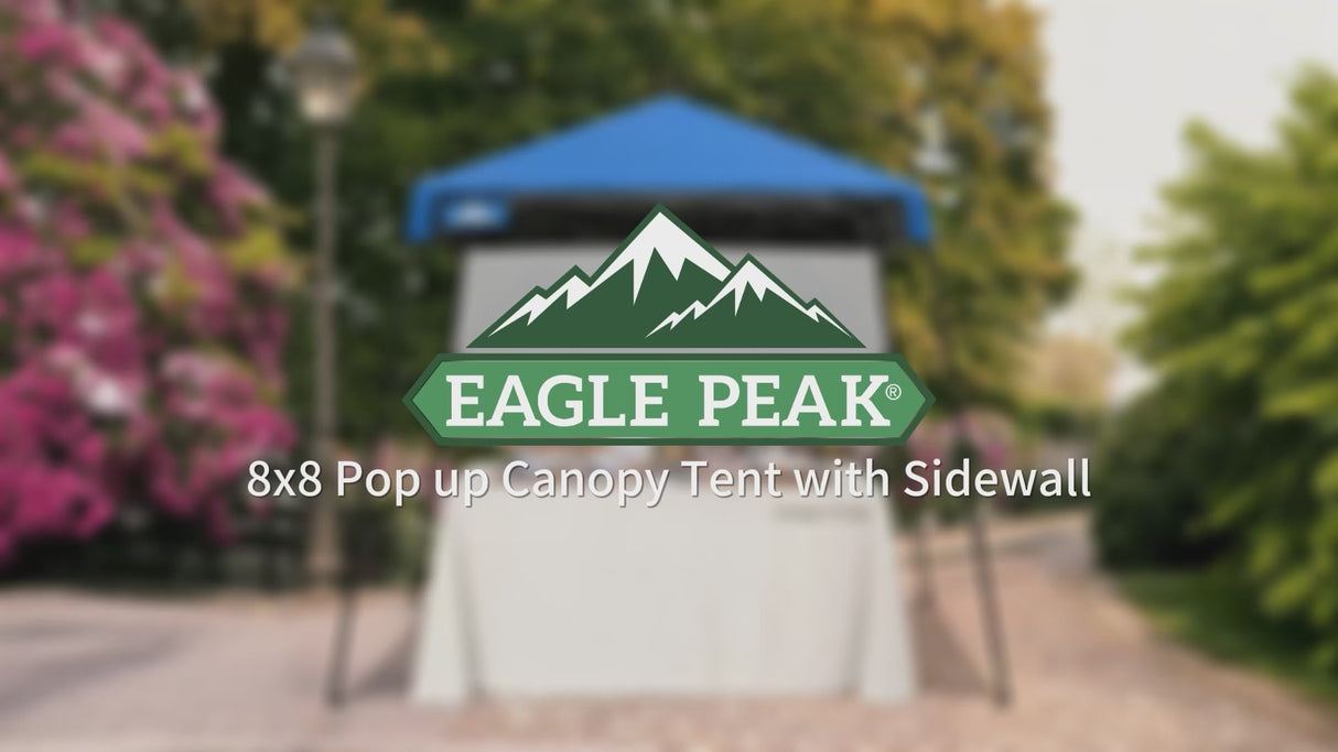 8x8 Backpack Pop Up Canopy Tent w/ Sidewall 8x8 Base 6x6 Top, Unique Printing Fabric