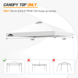 Replacement Canopy Cover with Air Vent for 10x10 Pop Up Canopy Tent, Top Only - Eagle Peak Custom Canopy Tent