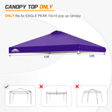 Replacement Canopy Cover with Air Vent for 10x10 Pop Up Canopy Tent, Top Only - Eagle Peak Custom Canopy Tent