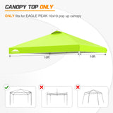 Replacement Canopy Cover with Air Vent for 10x10 Pop Up Canopy Tent, Top Only - Eagle Peak Custom Canopy Tent