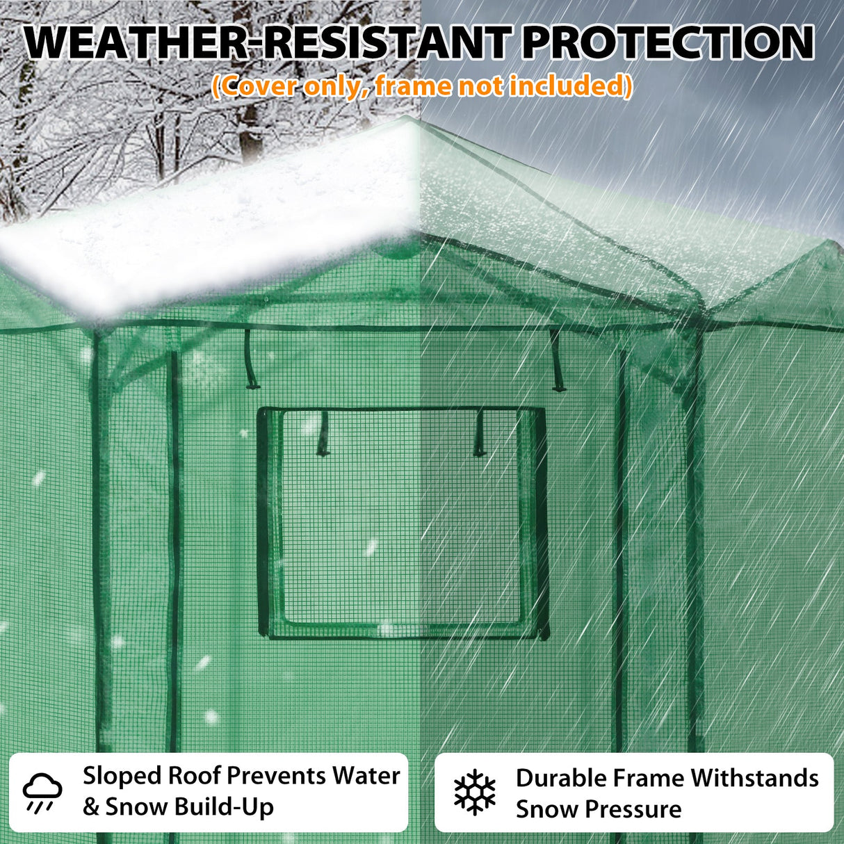 Replacement Cover for 6.6x6.6 ft Hexagon Pop up Greenhouse - Eagle Peak