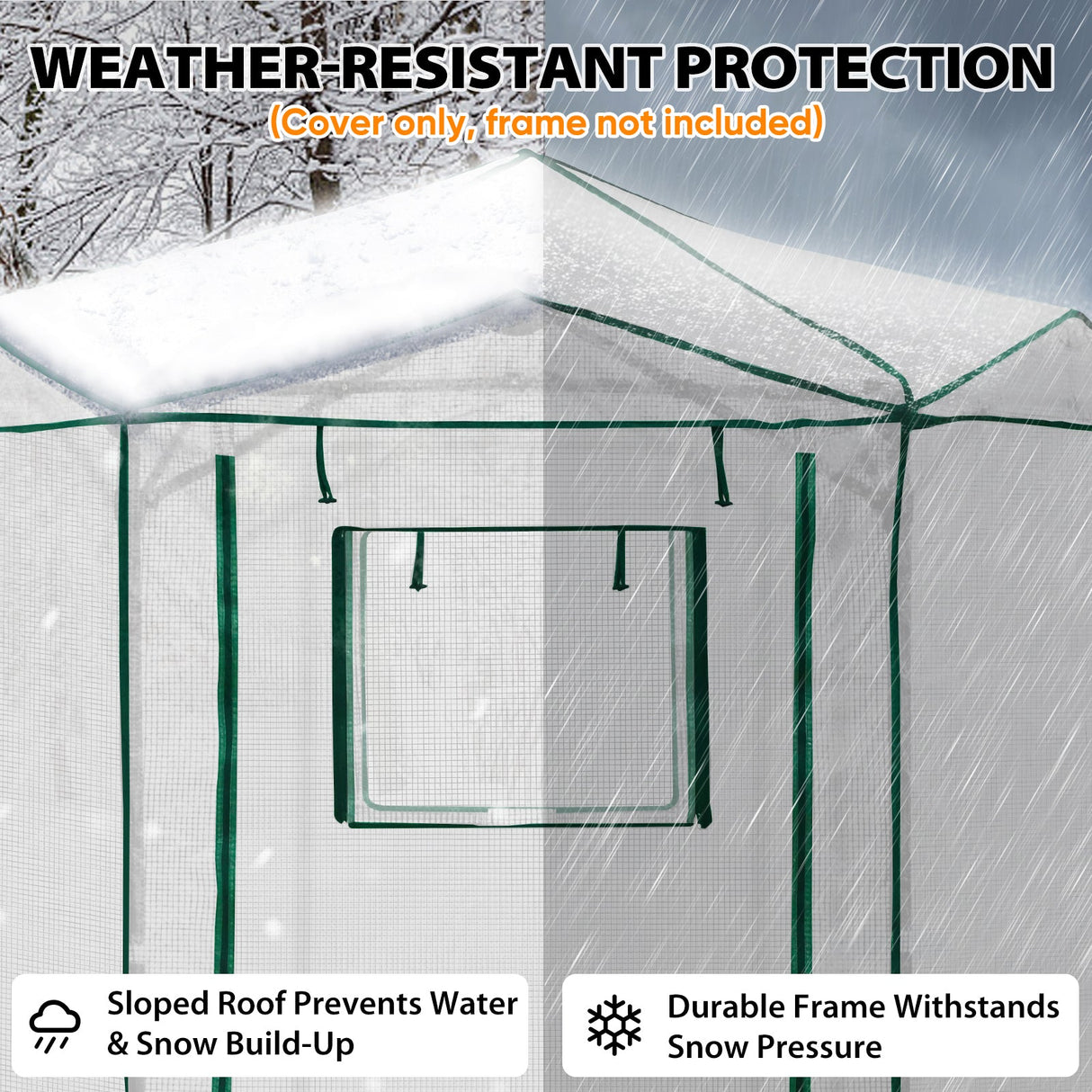 Replacement Cover for 6.6x6.6 ft Hexagon Pop up Greenhouse - Eagle Peak Custom Canopy Tent