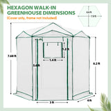 Replacement Cover for 6.6x6.6 ft Hexagon Pop up Greenhouse - Eagle Peak Custom Canopy Tent