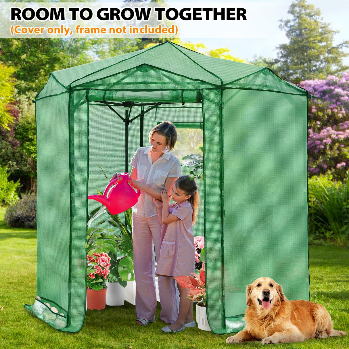 Replacement Cover for 6.6x6.6 ft Hexagon Pop up Greenhouse - Eagle Peak