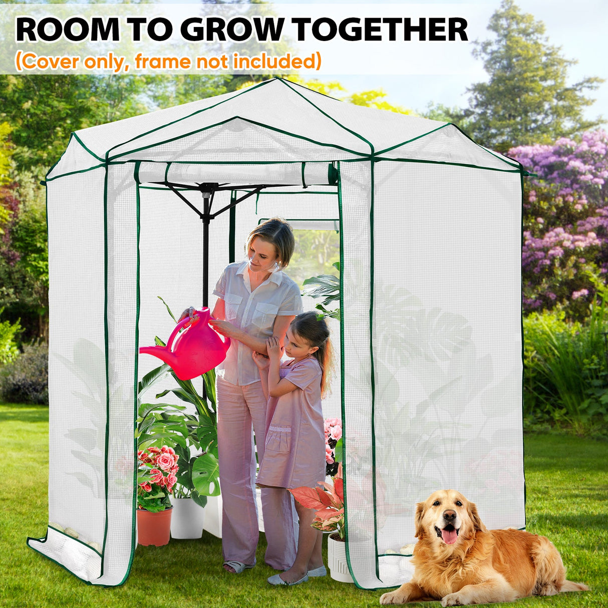 Replacement Cover for 6.6x6.6 ft Hexagon Pop up Greenhouse - Eagle Peak Custom Canopy Tent