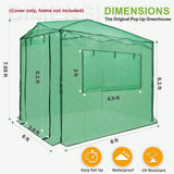 Replacement Cover for 8x6 Portable Pop up Greenhouse, Upgraded Screen Mesh Door - Eagle Peak
