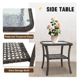 Rustic Veranda Outdoor Wicker Side Table, Brown - Eagle Peak Custom Canopy Tent