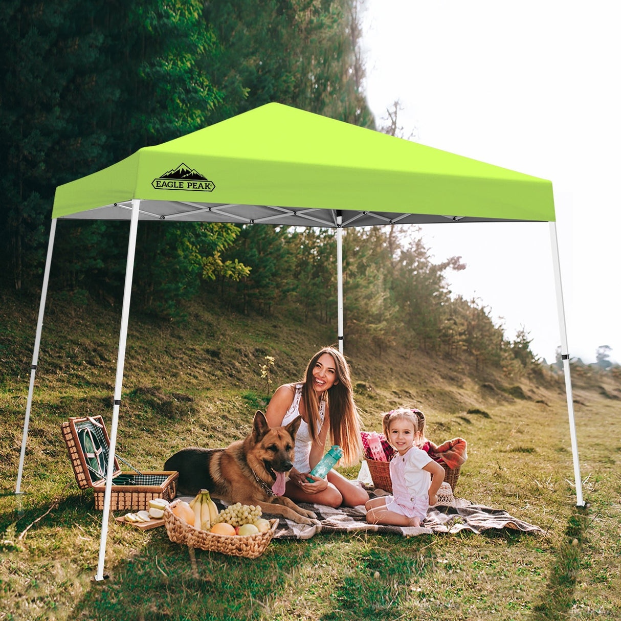 Slant Leg Pop up Canopy Tent, 10x10 Base 8x8 Top - Eagle Peak Custom Canopy Tent