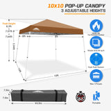 Slant Leg Pop up Canopy Tent, 10x10 Base 8x8 Top - Eagle Peak®