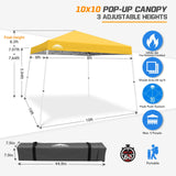 Slant Leg Pop up Canopy Tent, 10x10 Base 8x8 Top - Eagle Peak®