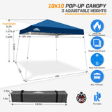Slant Leg Pop up Canopy Tent, 10x10 Base 8x8 Top - Eagle Peak®