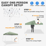 Slant Leg Pop up Canopy Tent, 10x10 Base 8x8 Top - Eagle Peak®