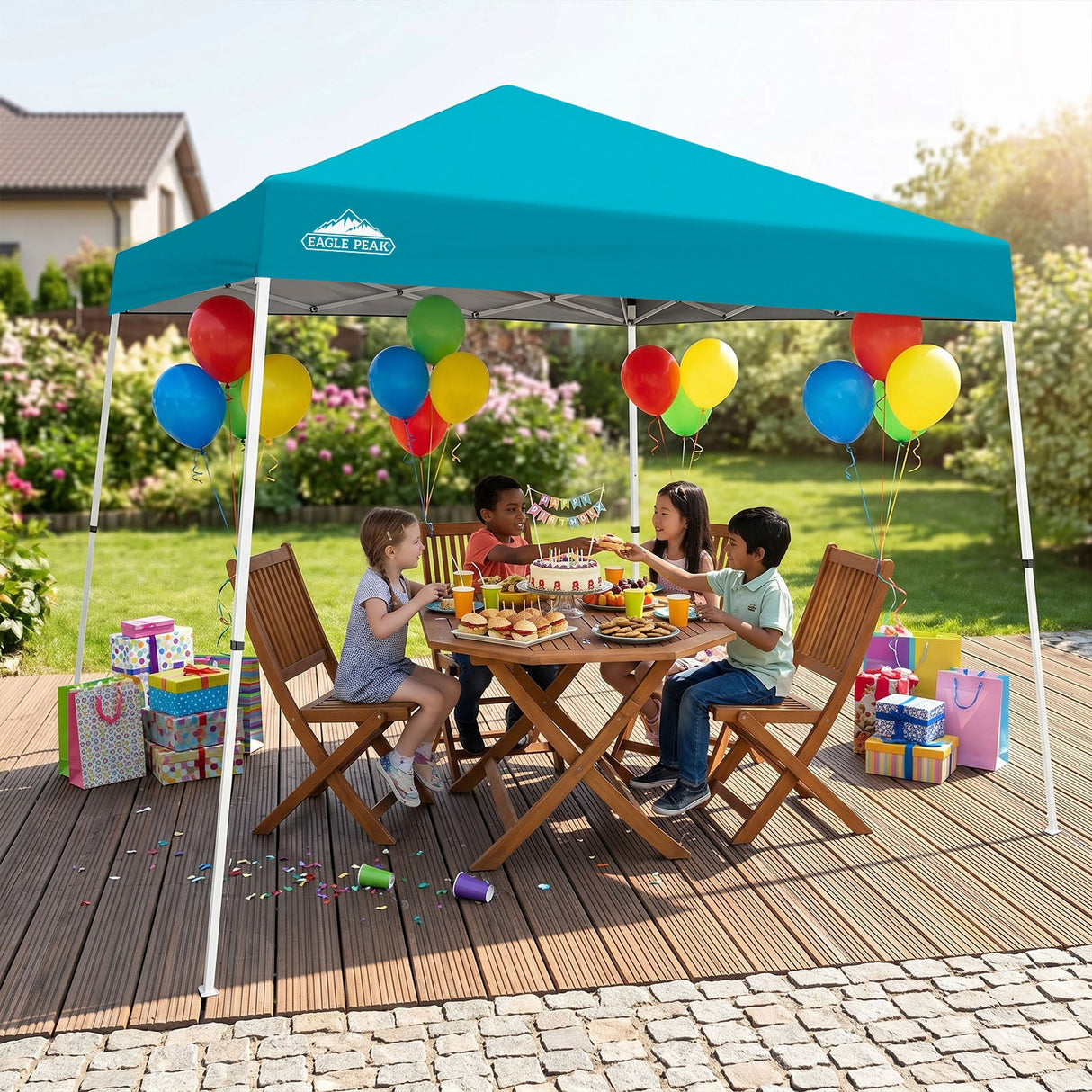 Slant Leg Pop up Canopy Tent, 10x10 Base 8x8 Top - Eagle Peak®