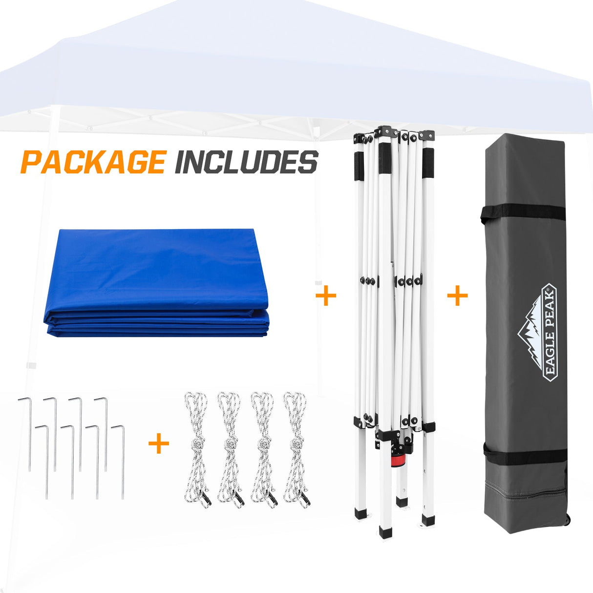 Slant Leg Pop up Canopy Tent, 10x10 Base 8x8 Top - Eagle Peak®