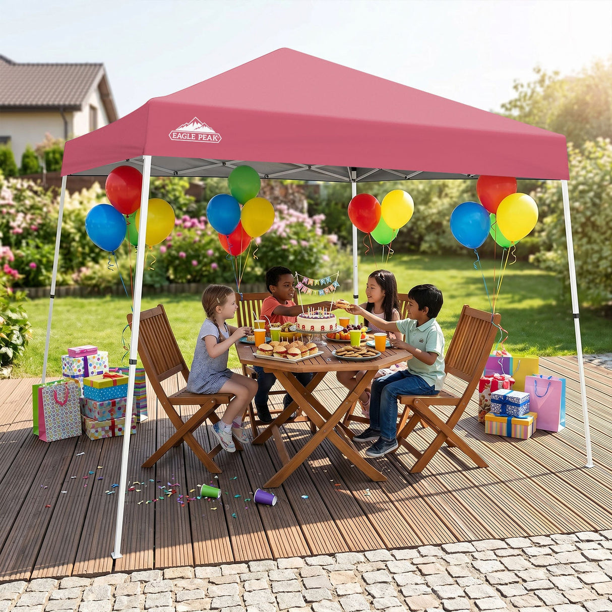 Slant Leg Pop up Canopy Tent, 10x10 Base 8x8 Top - Eagle Peak®