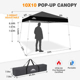 Slant Leg Pop up Canopy Tent, 10x10 Base 8x8 Top - Eagle Peak®