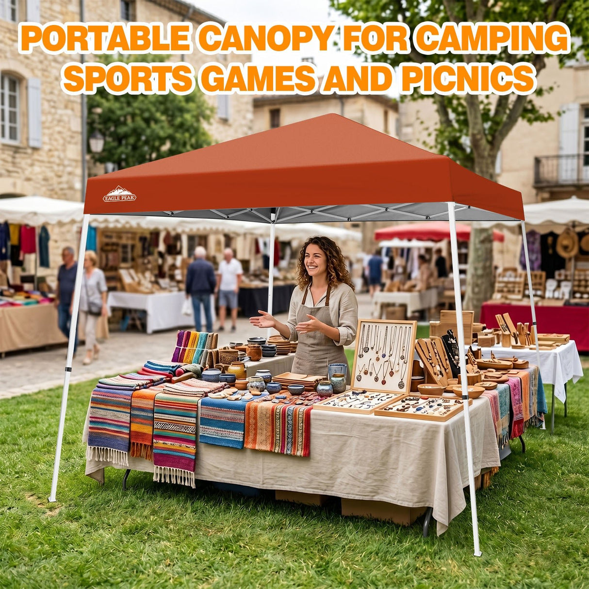 Slant Leg Pop up Canopy Tent, 10x10 Base 8x8 Top - Eagle Peak®