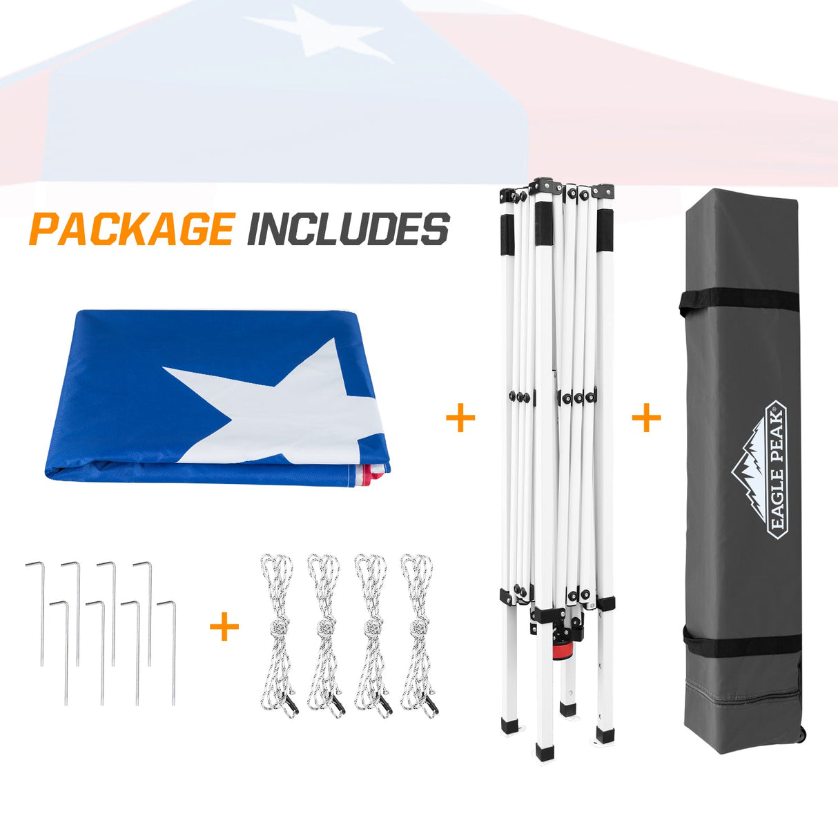Slant Leg Pop up Canopy Tent, 10x10 Base 8x8 Top - Eagle Peak®