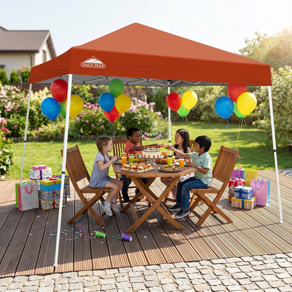 Slant Leg Pop up Canopy Tent, 10x10 Base 8x8 Top - Eagle Peak®