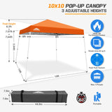 Slant Leg Pop up Canopy Tent, 10x10 Base 8x8 Top - Eagle Peak®