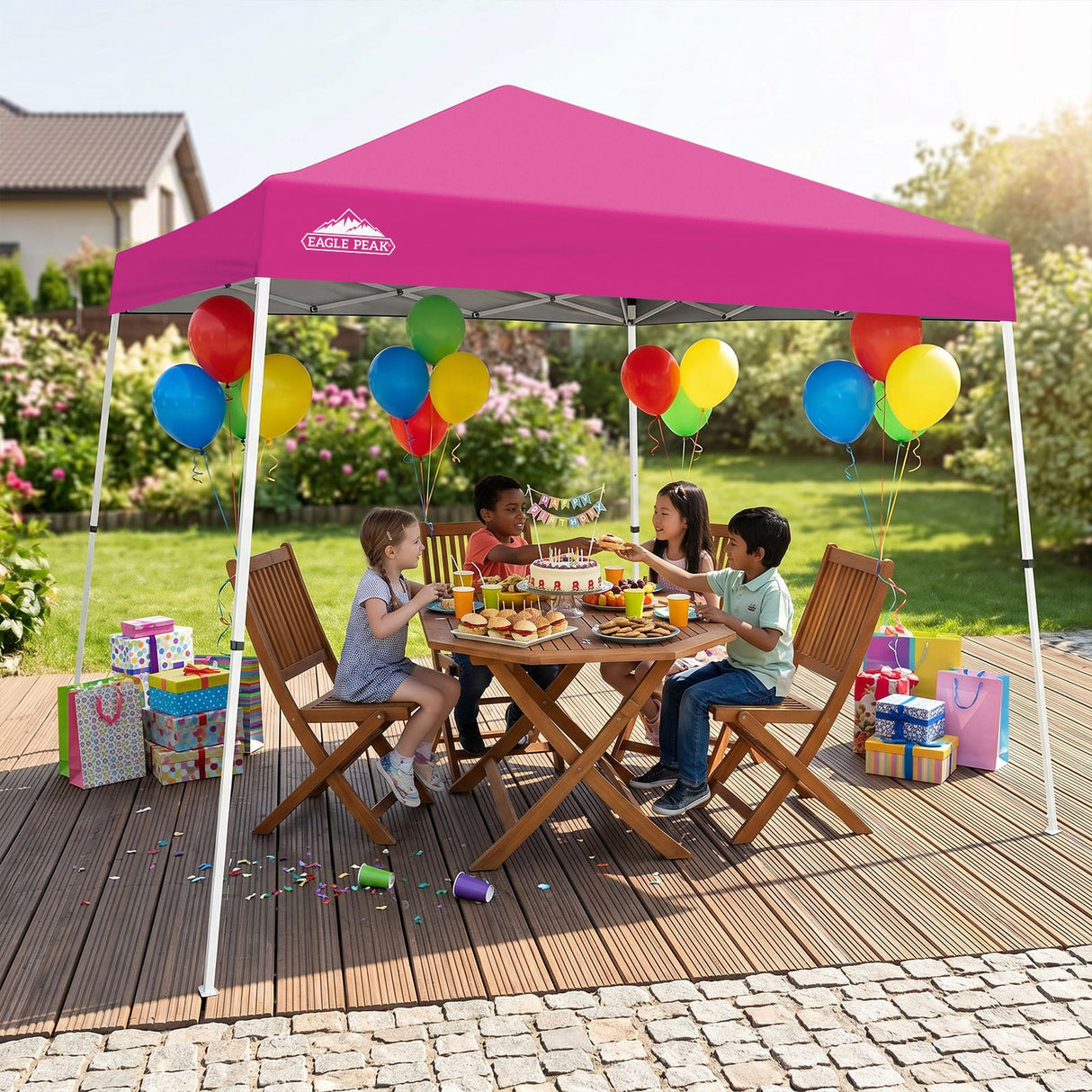 Slant Leg Pop up Canopy Tent, 10x10 Base 8x8 Top - Eagle Peak®