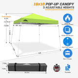 Slant Leg Pop up Canopy Tent, 10x10 Base 8x8 Top - Eagle Peak®