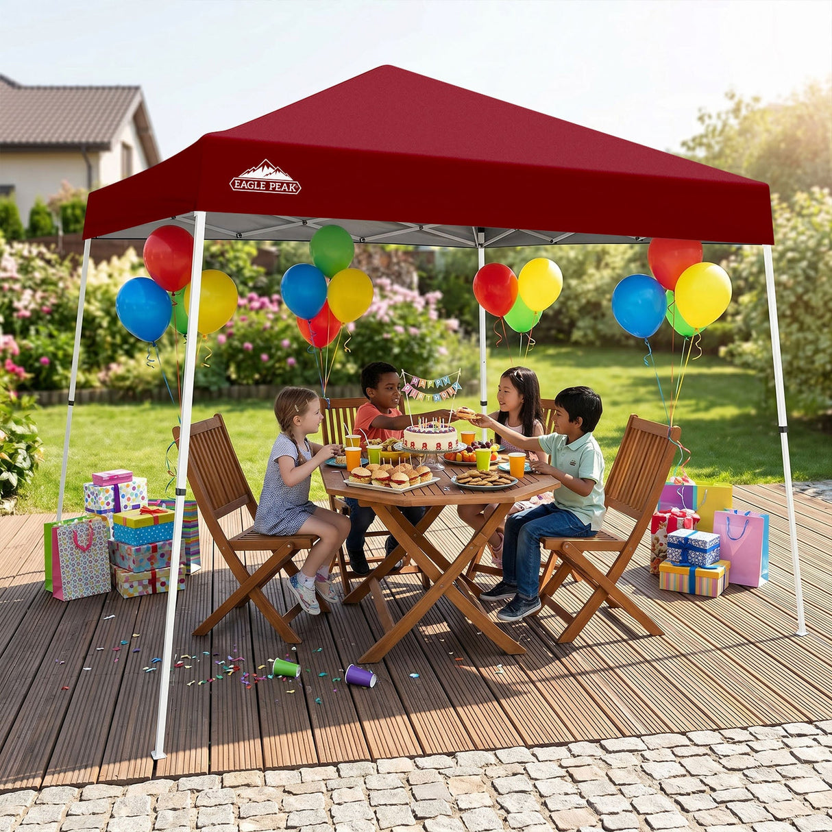 Slant Leg Pop up Canopy Tent, 10x10 Base 8x8 Top - Eagle Peak®