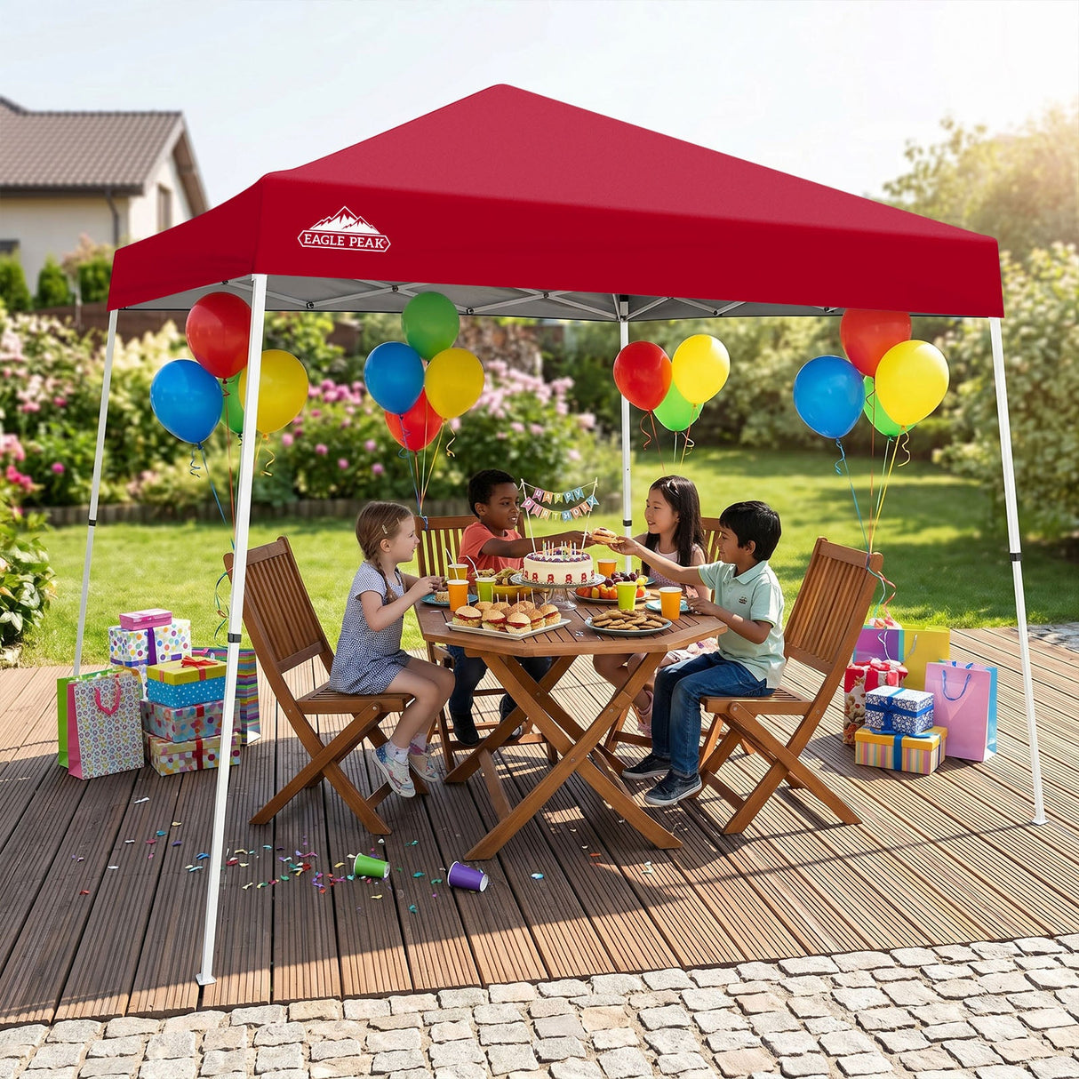 Slant Leg Pop up Canopy Tent, 10x10 Base 8x8 Top - Eagle Peak®