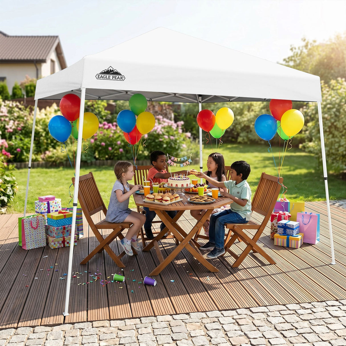 Slant Leg Pop up Canopy Tent, 10x10 Base 8x8 Top - Eagle Peak®