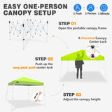 Slant Leg Pop up Canopy Tent, 10x10 Base 8x8 Top - Eagle Peak®