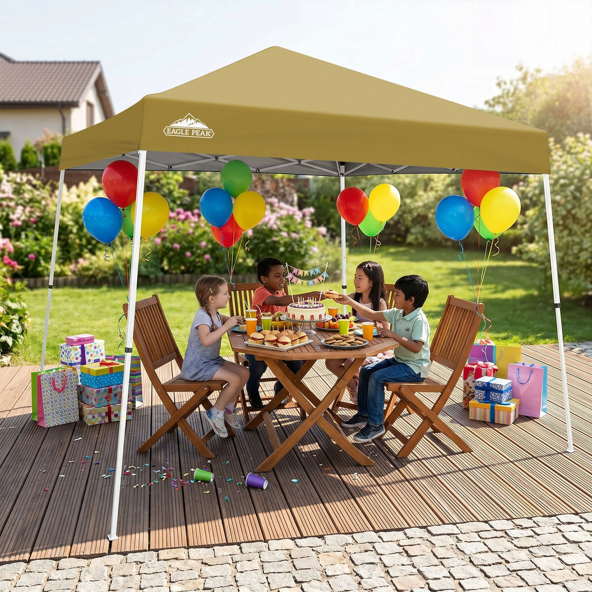 Slant Leg Pop up Canopy Tent, 10x10 Base 8x8 Top - Eagle Peak®