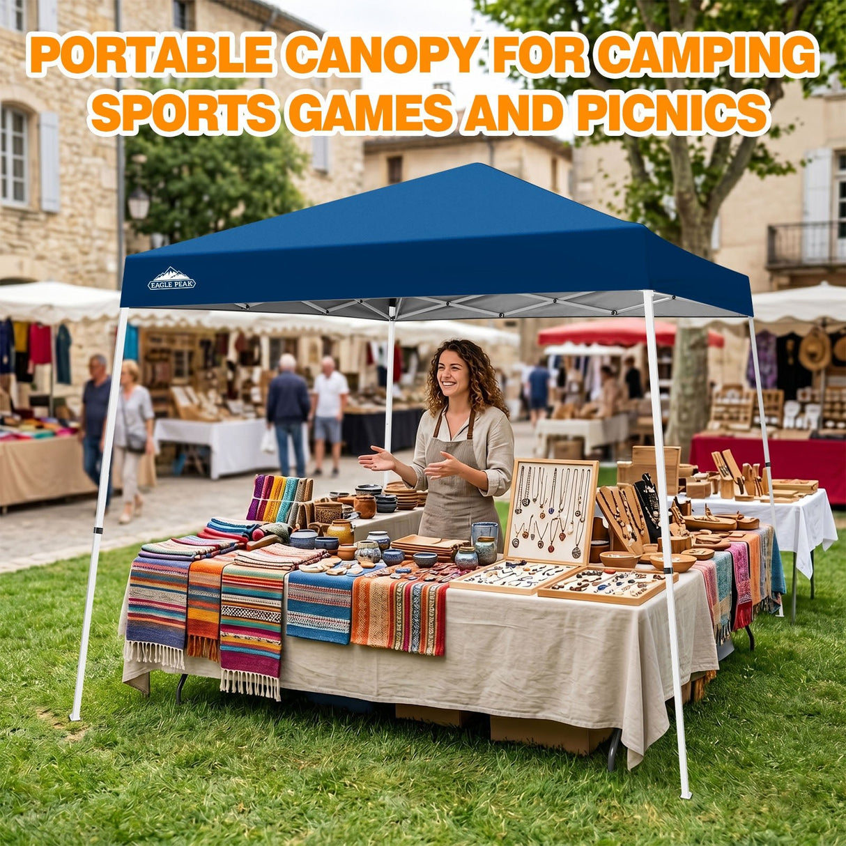 Slant Leg Pop up Canopy Tent, 10x10 Base 8x8 Top - Eagle Peak®