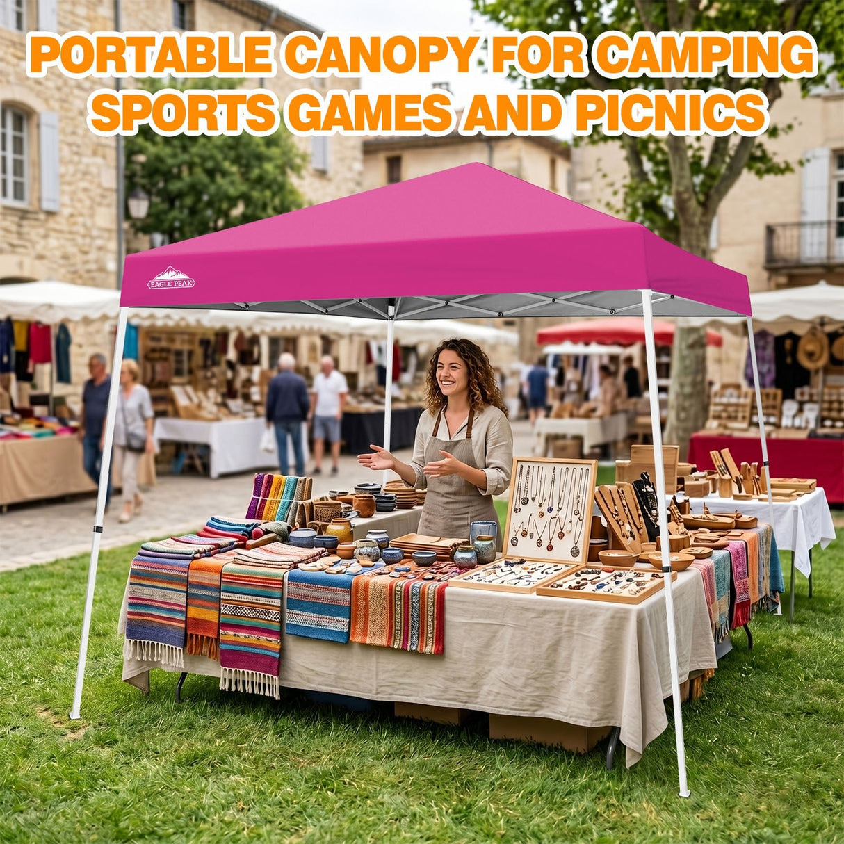 Slant Leg Pop up Canopy Tent, 10x10 Base 8x8 Top - Eagle Peak®