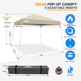 Slant Leg Pop up Canopy Tent, 10x10 Base 8x8 Top - Eagle Peak®