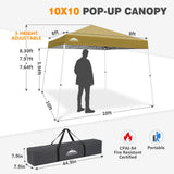 Slant Leg Pop up Canopy Tent, 10x10 Base 8x8 Top - Eagle Peak®