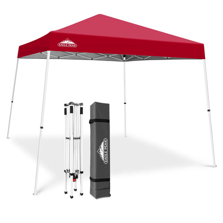 Slant Leg Pop up Canopy Tent, 10x10 Base 8x8 Top - Eagle Peak®