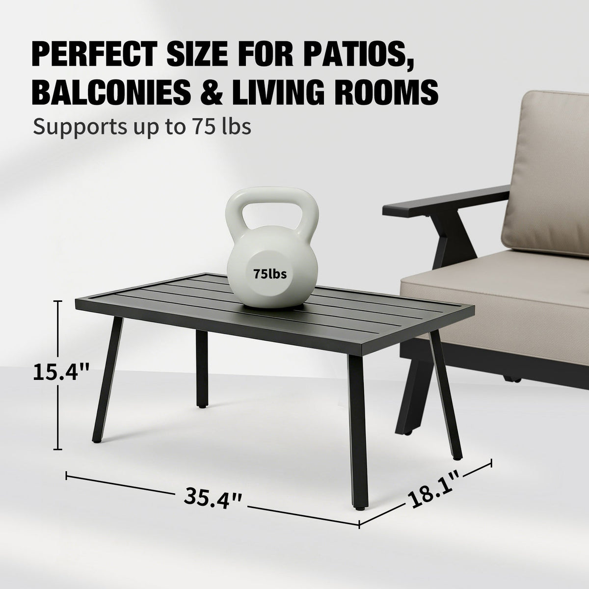 Small Patio Side Table/Coffee Table, Square/Rectangle - Eagle Peak®