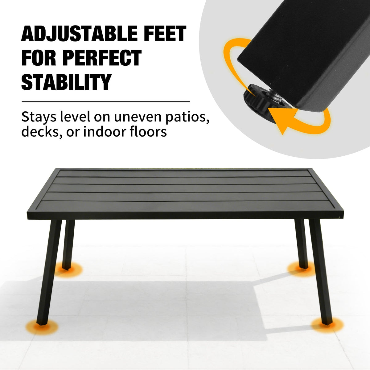 Small Patio Side Table/Coffee Table, Square/Rectangle - Eagle Peak®