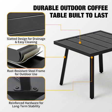 Small Patio Side Table/Coffee Table, Square/Rectangle - Eagle Peak Custom Canopy Tent