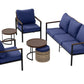 Sunset Dune Outdoor Patio Furniture, 2 Chairs 1 Couch 2 Tables Ottoman, 6 - Piece Set - Eagle Peak Custom Canopy Tent