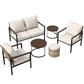 Sunset Dune Outdoor Patio Furniture, 2 Chairs 1 Loveseat 2 Tables Ottoman, 6 - Piece Set - Eagle Peak Custom Canopy Tent