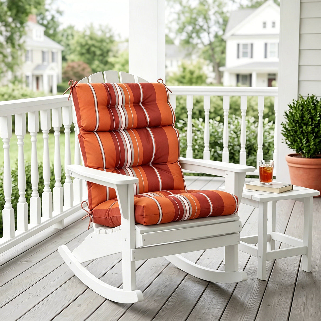 Tufted Outdoor/Indoor High Back Patio Chair Cushion, Set of 1, 46'' x 22'' - Eagle Peak