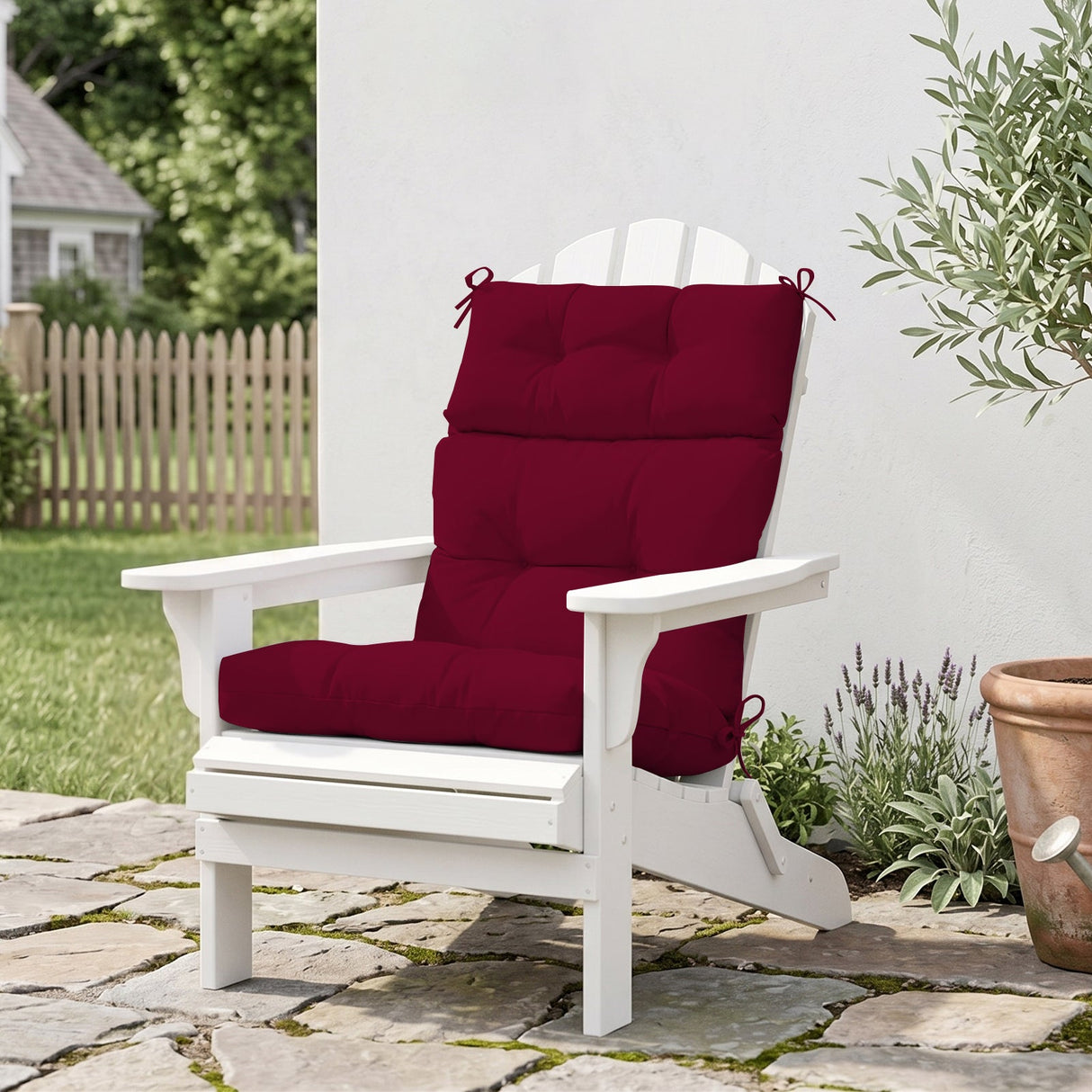 Tufted Outdoor/Indoor High Back Patio Chair Cushion, Set of 1, 46'' x 22'' - Eagle Peak