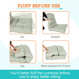 Tufted Outdoor/Indoor High Back Patio Chair Cushion, Set of 2, 46'' x 22'' - Eagle Peak Custom Canopy Tent